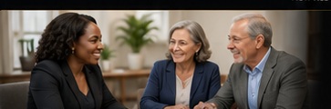 Advisor helping a senior couple review Medicare options